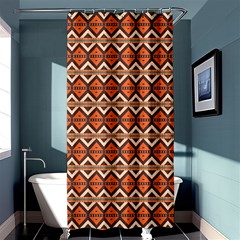 Brown Orange Rhombus Pattern	shower Curtain 36  X 72 