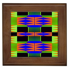 Distorted Shapes Pattern Framed Tile by LalyLauraFLM