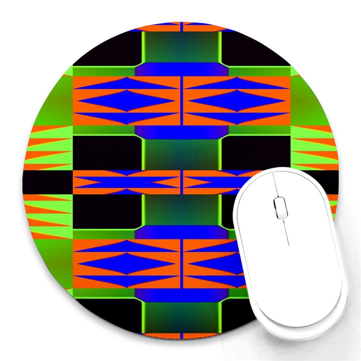 Distorted shapes pattern Round Mousepad