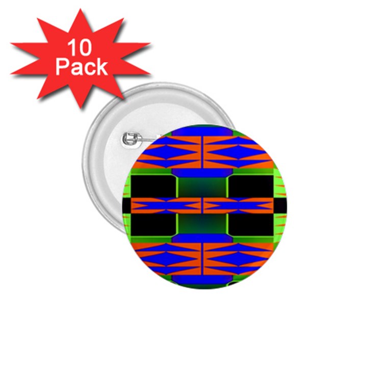 Distorted shapes pattern 1.75  Button (10 pack) 