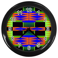 Distorted Shapes Pattern Wall Clock (black)