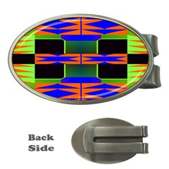 Distorted Shapes Pattern Money Clip (oval)