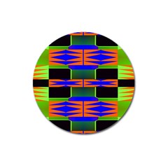 Distorted Shapes Pattern Magnet 3  (round) by LalyLauraFLM