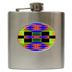 Distorted Shapes Pattern Hip Flask (6 Oz)