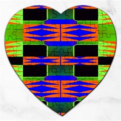 Distorted Shapes Pattern Jigsaw Puzzle (heart) by LalyLauraFLM