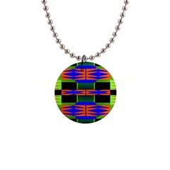 Distorted Shapes Pattern 1  Button Necklace