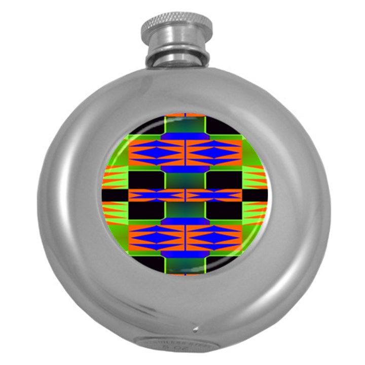 Distorted shapes pattern Hip Flask (5 oz)