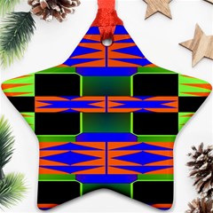 Distorted Shapes Pattern Star Ornament (two Sides)