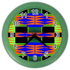 Distorted Shapes Pattern Color Wall Clock