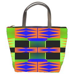 Distorted Shapes Pattern Bucket Bag