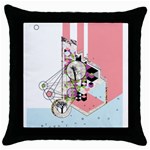 under construction Black Throw Pillow Case Front