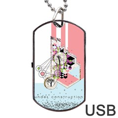 Under Construction Dog Tag Usb Flash (one Side)