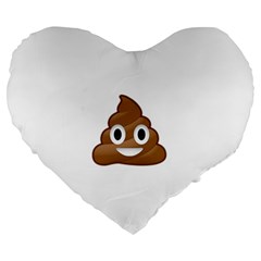 Poop Large 19  Premium Heart Shape Cushions