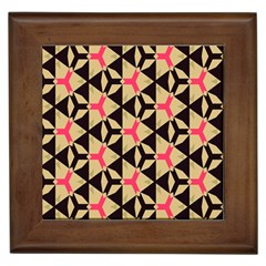 Shapes In Triangles Pattern Framed Tile by LalyLauraFLM