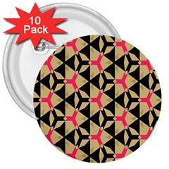 Shapes In Triangles Pattern 3  Button (10 Pack)