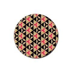 Shapes In Triangles Pattern Rubber Coaster (round)