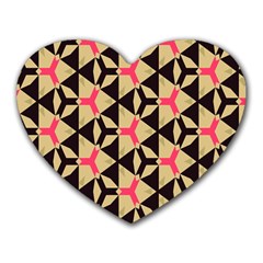 Shapes In Triangles Pattern Heart Mousepad