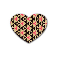 Shapes In Triangles Pattern Rubber Coaster (heart)