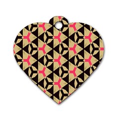 Shapes In Triangles Pattern Dog Tag Heart (two Sides)