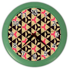 Shapes In Triangles Pattern Color Wall Clock