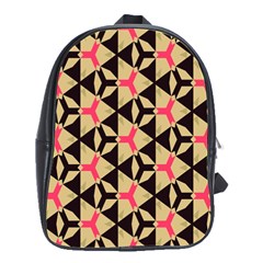 Shapes In Triangles Pattern School Bag (large)