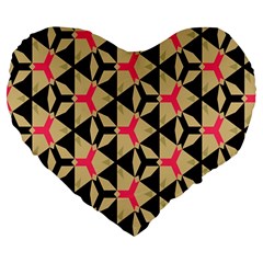 Shapes In Triangles Pattern Large 19  Premium Heart Shape Cushion