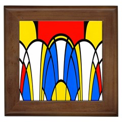 Colorful Distorted Shapes Framed Tile by LalyLauraFLM