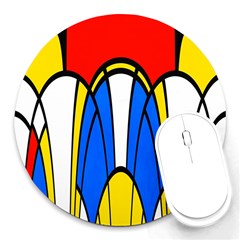 Colorful Distorted Shapes Round Mousepad