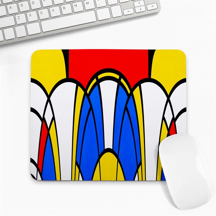 Colorful distorted shapes Large Mousepad