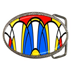 Colorful Distorted Shapes Belt Buckle