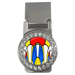 Colorful Distorted Shapes Money Clip (cz)