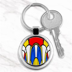 Colorful Distorted Shapes Key Chain (round)