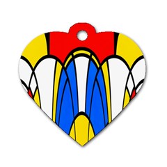 Colorful Distorted Shapes Dog Tag Heart (one Side)