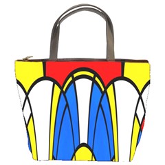 Colorful Distorted Shapes Bucket Bag