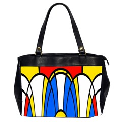 Colorful Distorted Shapes Oversize Office Handbag (2 Sides)