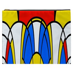 Colorful Distorted Shapes Cosmetic Bag (xxxl) by LalyLauraFLM