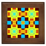 Abstract yellow flowers Framed Tile Front