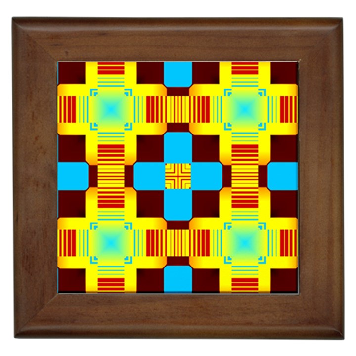 Abstract yellow flowers Framed Tile