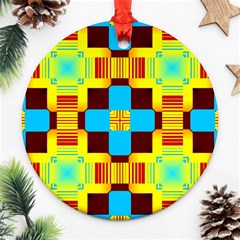 Abstract Yellow Flowers Ornament (round)