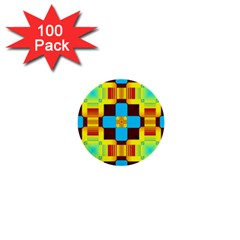 Abstract Yellow Flowers 1  Mini Button (100 Pack) 