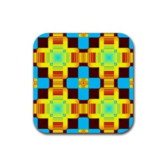 Abstract Yellow Flowers Rubber Coaster (square)