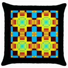 Abstract Yellow Flowers Throw Pillow Case (black)