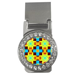 Abstract Yellow Flowers Money Clip (cz)