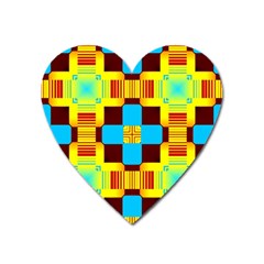 Abstract Yellow Flowers Magnet (heart)