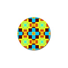 Abstract Yellow Flowers Golf Ball Marker