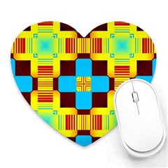 Abstract Yellow Flowers Heart Mousepad by LalyLauraFLM