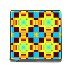 Abstract Yellow Flowers Memory Card Reader (square)