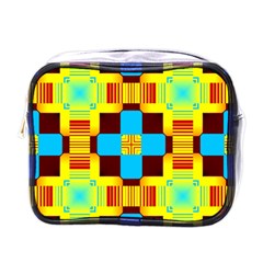 Abstract Yellow Flowers Mini Toiletries Bag (one Side)