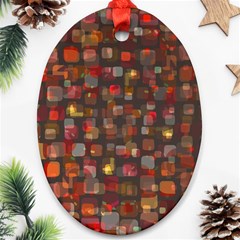 Floating Squares Ornament (oval) by LalyLauraFLM