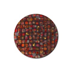 Floating Squares Rubber Coaster (round)